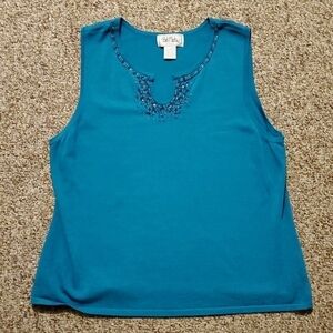 Bob mackie studio embellished tank top XLarge